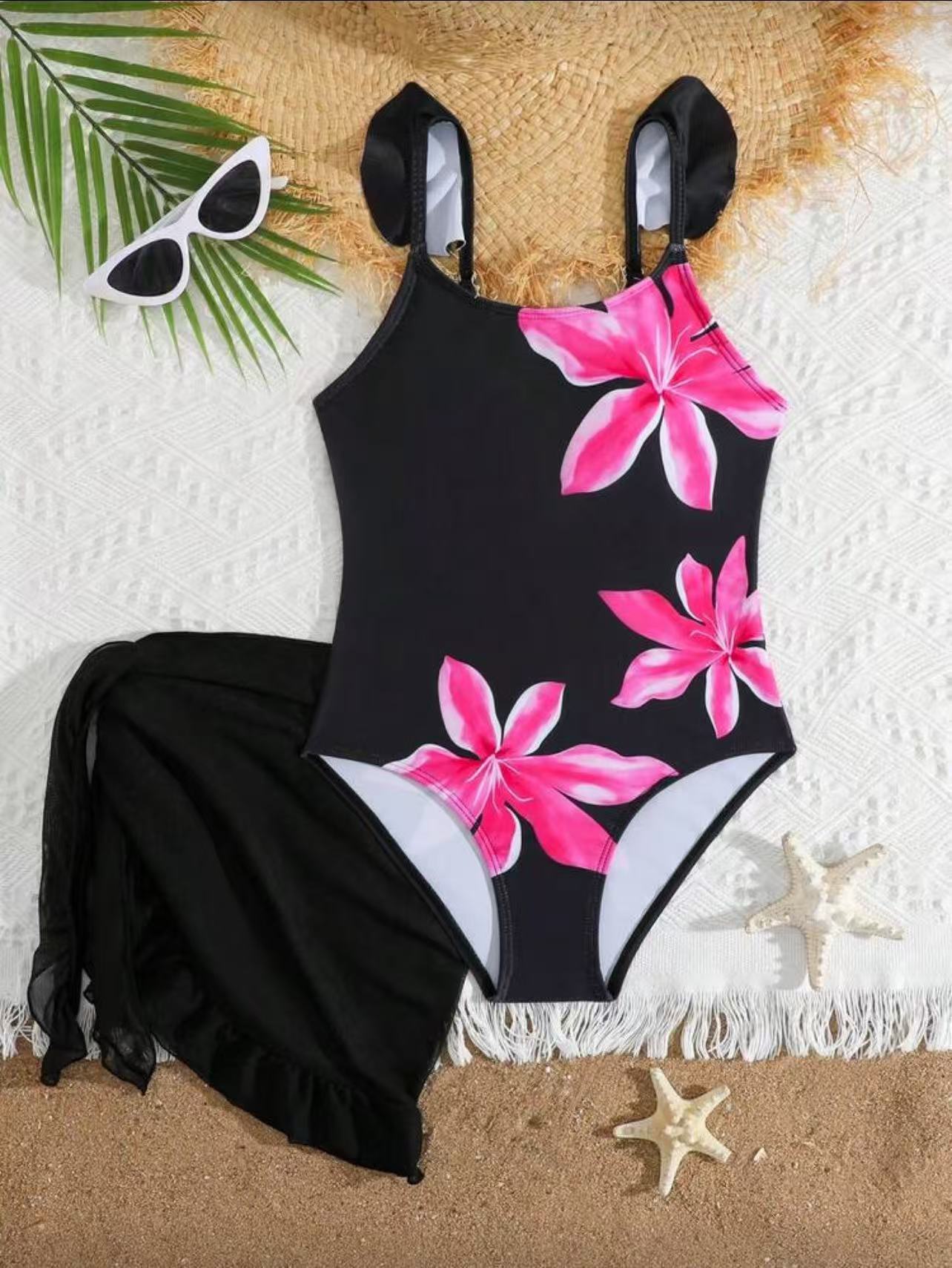 Conjunto de biquíni de duas peças para menina com estampa_voghion.com