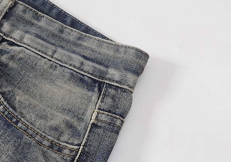 Distressed Flared Jeans For Men Vintage Washed Casual Denim Trousers_voghion.com