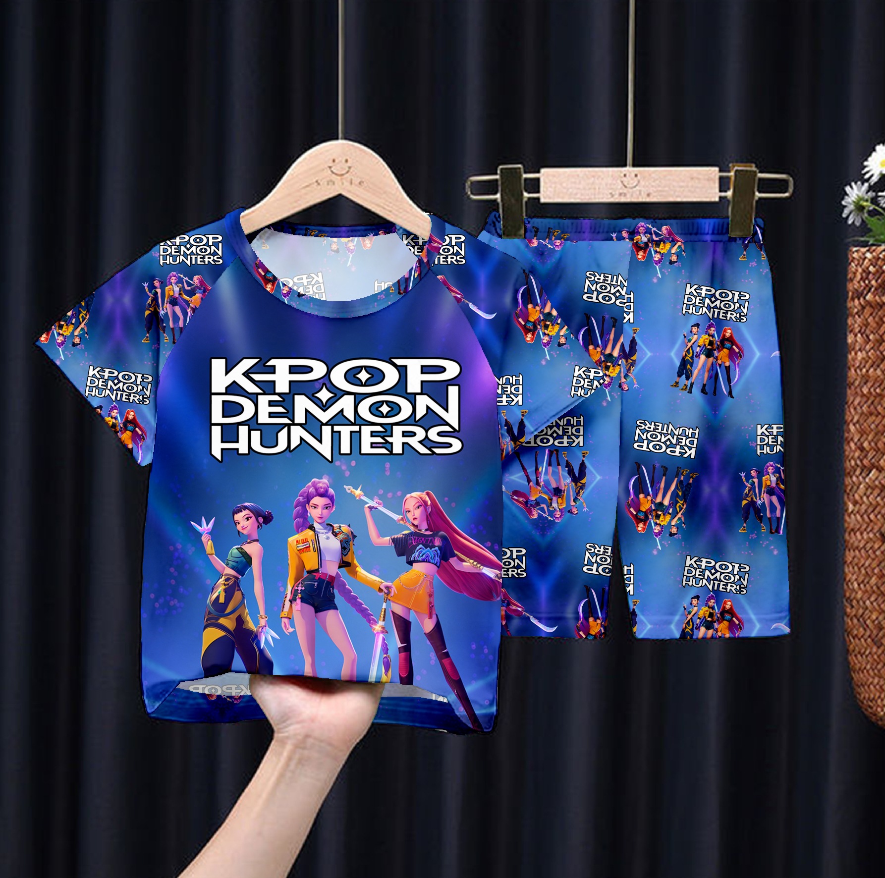 D short set blue girl group KPOP