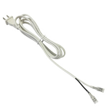 源头厂家新美规非极性两插2C-250端子带护套白色现货1.85m电源线