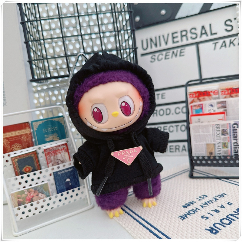 labubu ベビー服 Labubu 第一世代第二世代第三世代 10 センチメートル綿人形黒と白グレートレンディなスウェットシャツパーカーパンツ|undefined