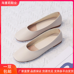 Genuine Leather Beanie Shoes for Women 2025 Autum New Pregnant Women Flats Comfortable Grandma Versatile Soft Leather Soft Sole Small Leather Shoes
