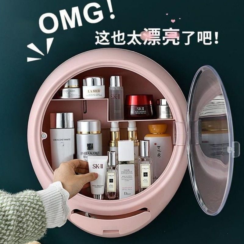 ネット赤爆金壁掛け式防塵化粧品収納ケース穴なし家庭用大容量トイレ浴室収納|undefined