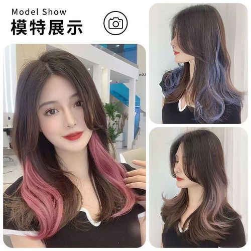 Colored ear-hanging dyed wig piece for women with curly hair, natural one-piece dyed hair extension clip