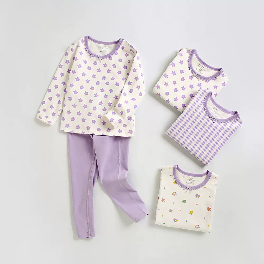 春秋新款儿童无骨秋衣秋裤家居套装女童睡衣纯棉A类磨毛保暖内衣