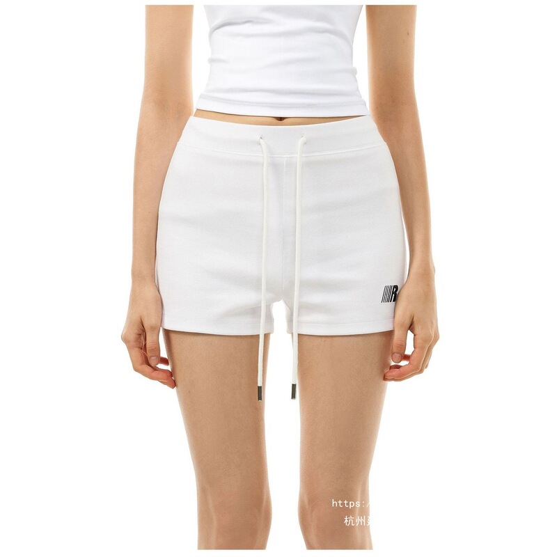 American retro style basic casual sports shorts for women, summer drawstring waist, three-quarter length ultra-short hot pants