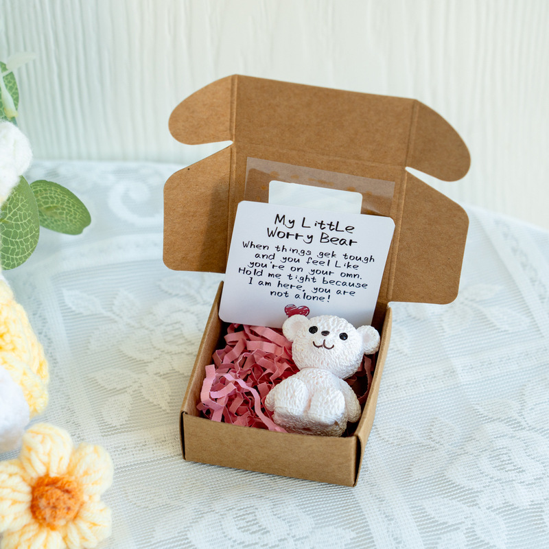 跨境新款Mini Plush Teddy Bear in Box泰迪熊迷你塑料熊盒装礼物|undefined