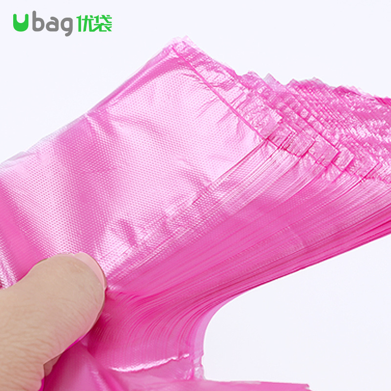 Bolsas de plástico rosa bolsas de chaleco bolsas de chaleco bolsas desechables bolsas convenientes bolsas de clinker al por mayor
