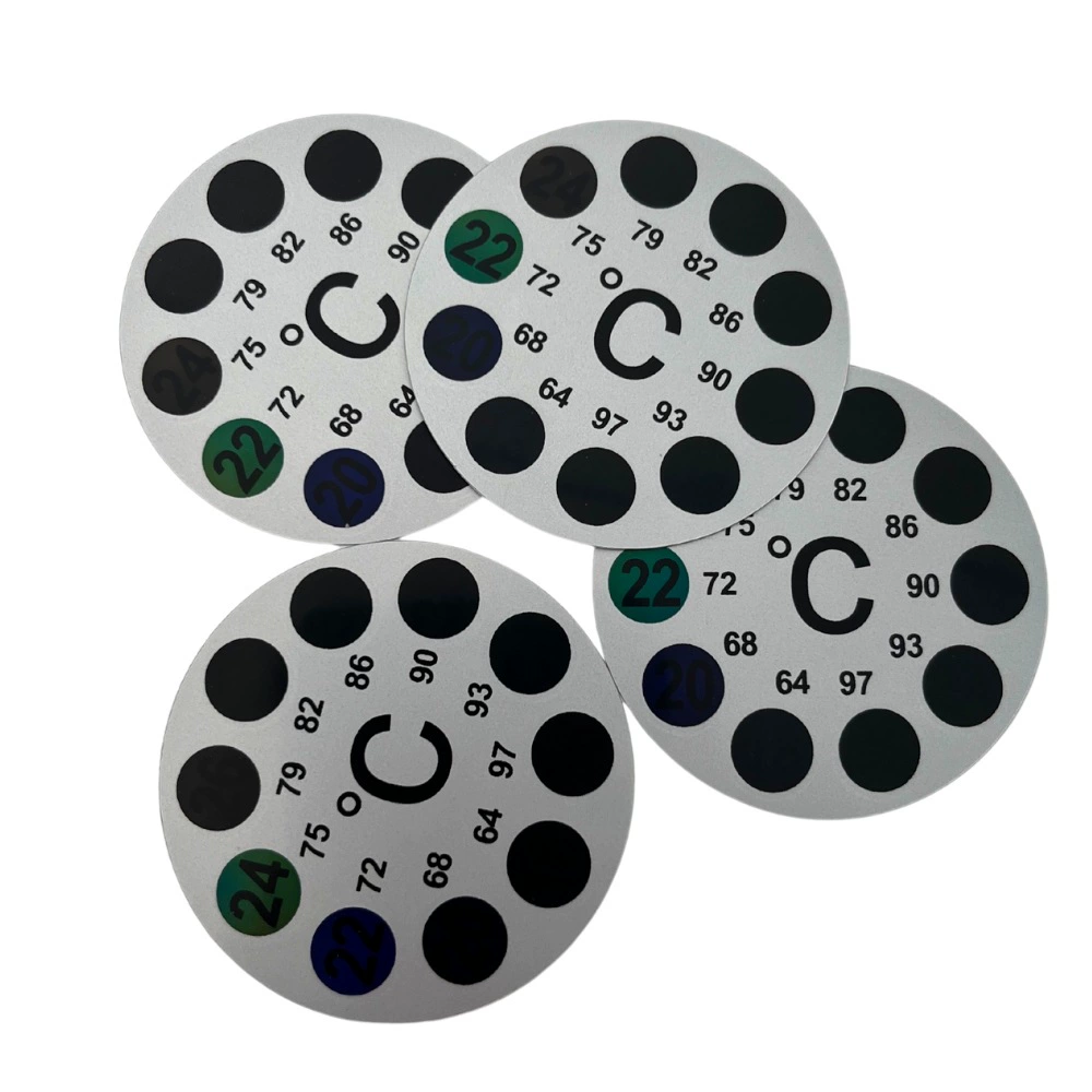 В наличии: круглый ЖК-термометр для домашнего использования, многоразовая бумага для измерения температуры, термочувствительный пластырь для измерения температуры в аквариуме.