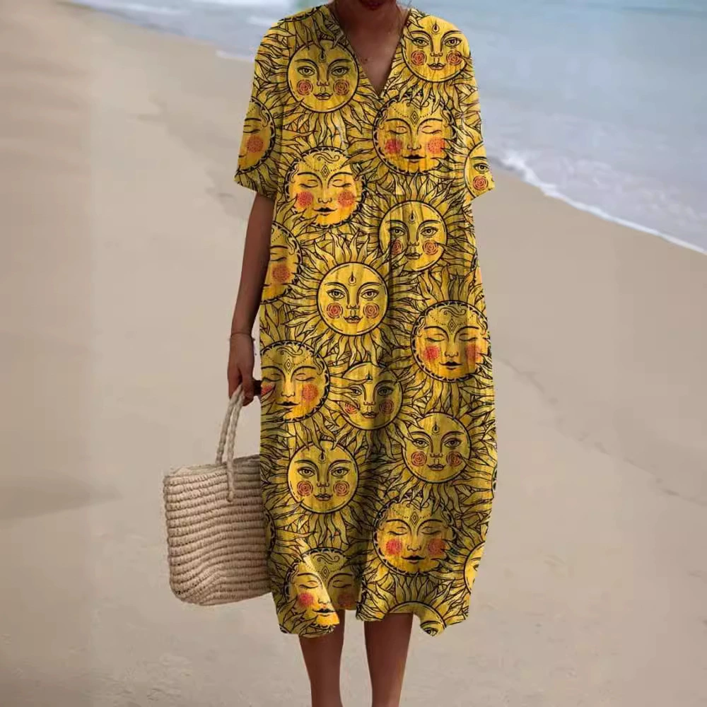 Модное платье, V-образный вырез