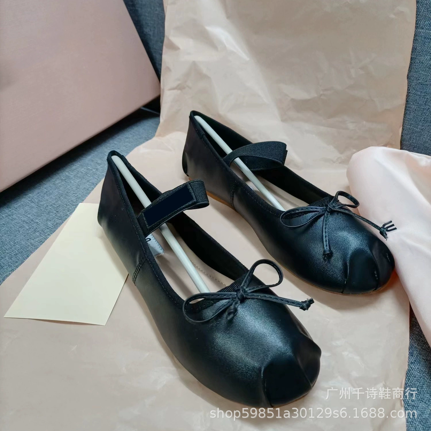 High-Version MIU Bow Ballet Flats for Women - Lightweight Mary Jane Shoes for Spring and Autumn