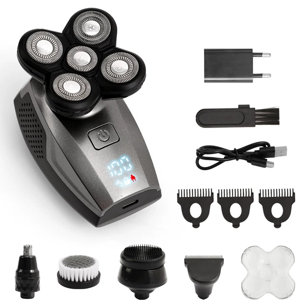5287 gray digital display five-in-one with European plug