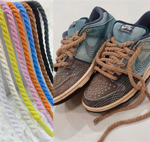 6 mm Linen Cotton Weaving Style Twisted Rope Shoelaces-t跨境