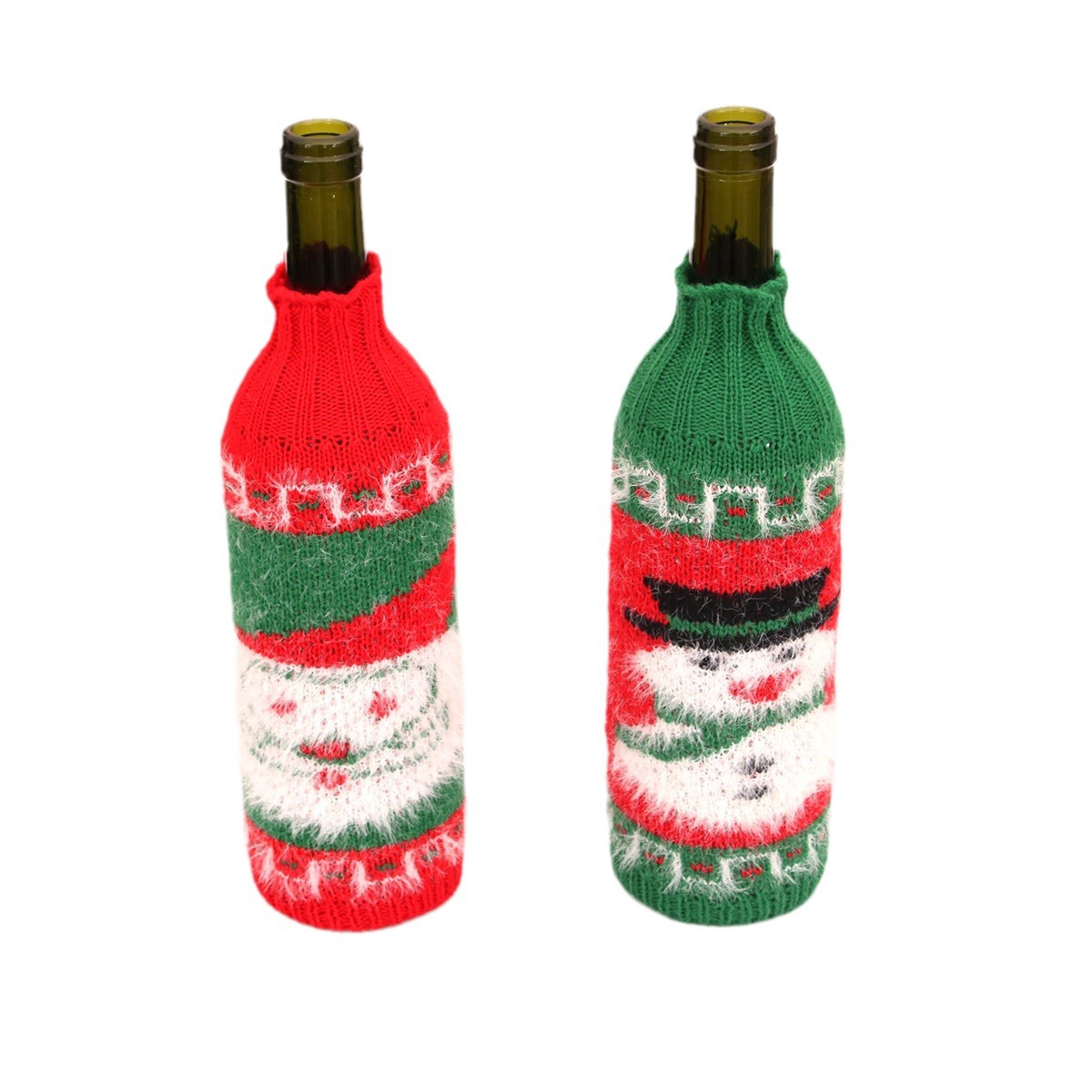 Nuevo suéter de lana de Navidad cubierta de botella de vino cubierta de vino tinto Navidad decoración de mesa de hotel