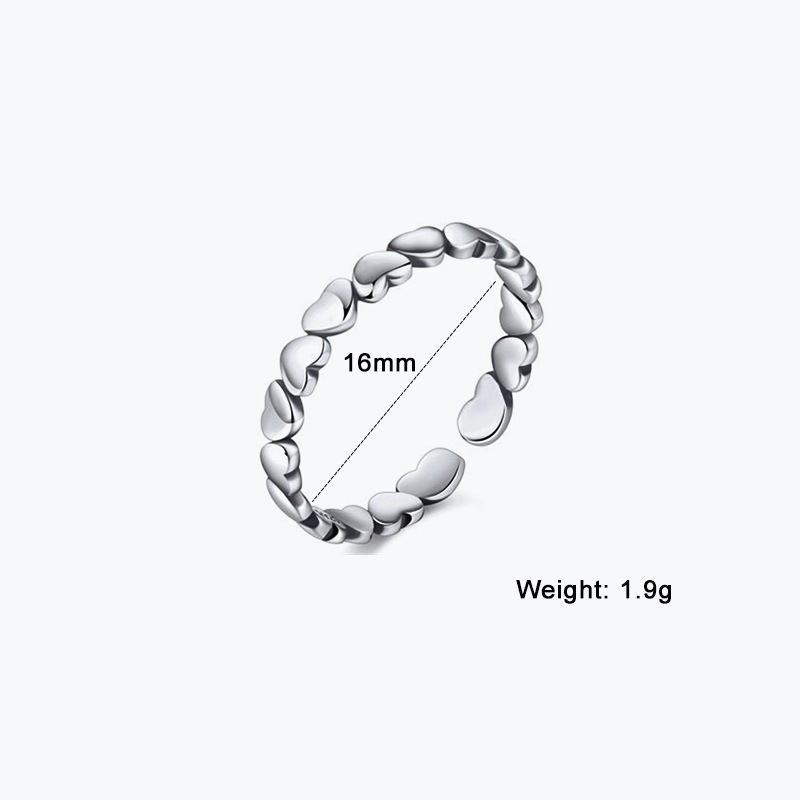 Simple heart-to-heart copper open ring wholesale