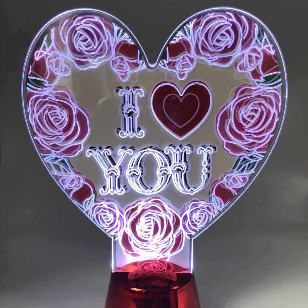 Acrílico 3D dinámico luz de noche intermitente alternativamente luz de noche suministros de ambiente festivo navideño muñeco de nieve luz de noche en stock