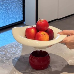 フランスの果物皿のリビングルームのお茶の家庭用の水たまりの乾燥した果物のキャンディーの箱の陶磁器の果物の皿のお菓子の皿のハイエンドの精巧さ