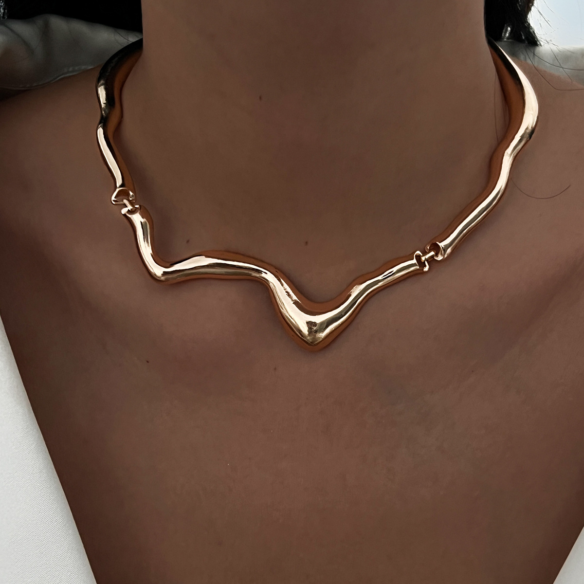 1 Piece Quantity Street Occasion Streetwear Waves Alloy Choker Wholesale