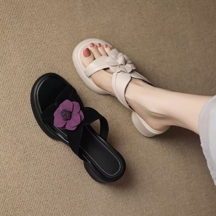 Zapatillas de Tacón Alto con Suela de Caucho, Antideslizante, para Verano