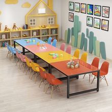 幼儿园小学生彩色课桌椅儿童画室培训绘画桌美术手工补习辅导班