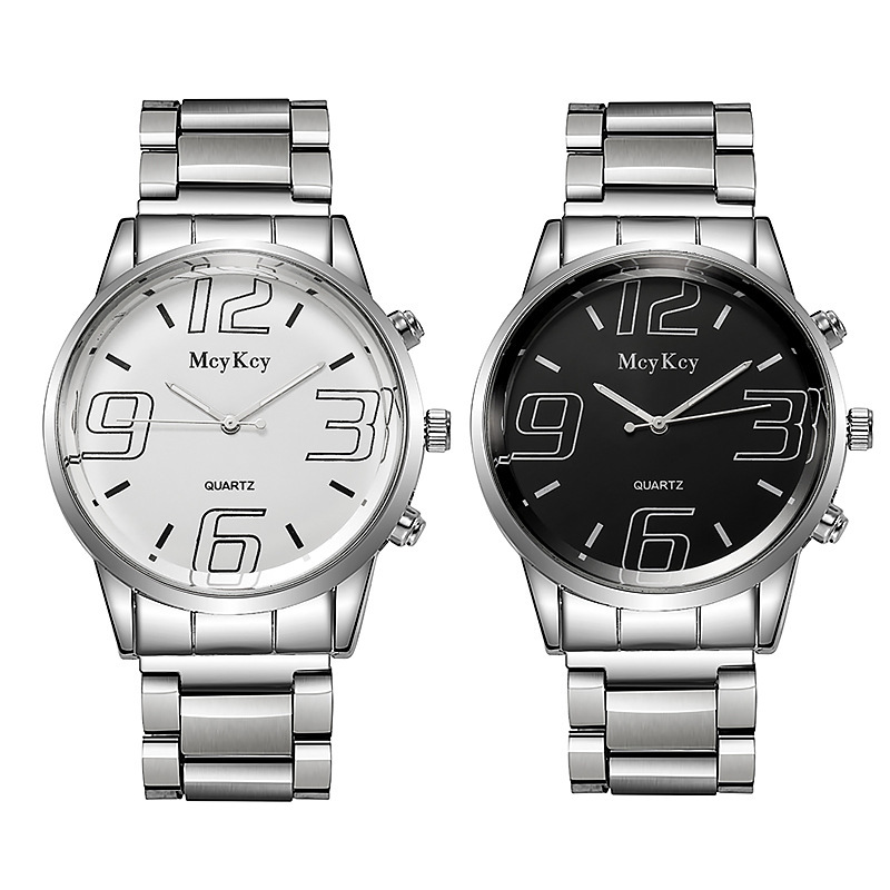 non Fully automatic mechanical watch, men's stainless steel strap, popular large watch_voghion.com