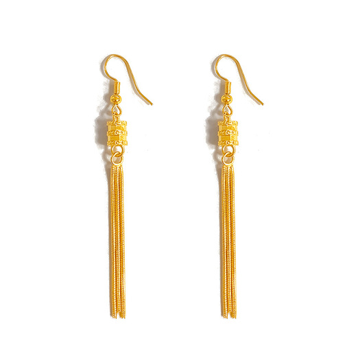 Wholesale Japanese and Korean fashion internet celebrity small waist stud earrings Women's Vietnamese sand gold small waist tassel earrings