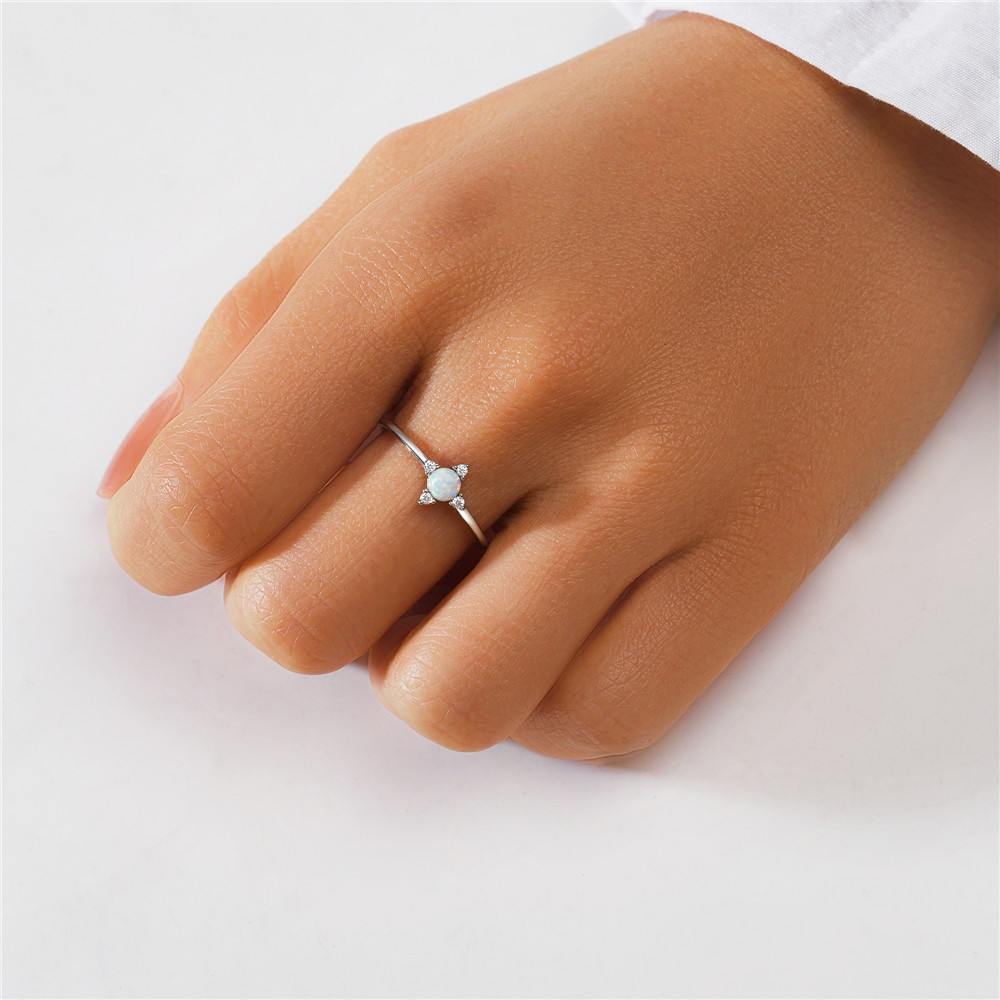 4g Weight Zircon Inlay Material Open Rings Classification Adjustable Ring Size 1 Piece Quantity Daily Occasion 925 Sterling Silver Material Geometric Pattern Women's Gender Plating, Inlay Design Simple Style Style 925 Sterling Silver Zircon Geometric Open Rings 23