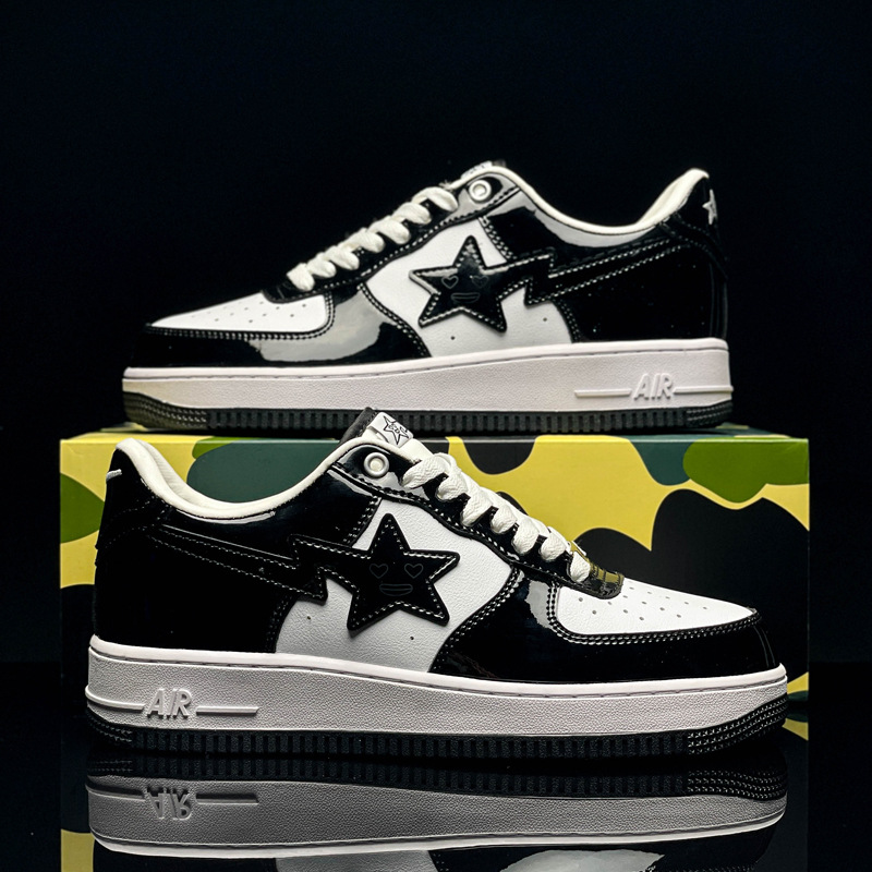 Fuerza Aérea N ° 1 Putian zapatos blancos originales puros hueso hielo blanco Azul Rayo estrella bajo Top leche café zapatilla de deporte de los hombres y las mujeres primera capa de vaca