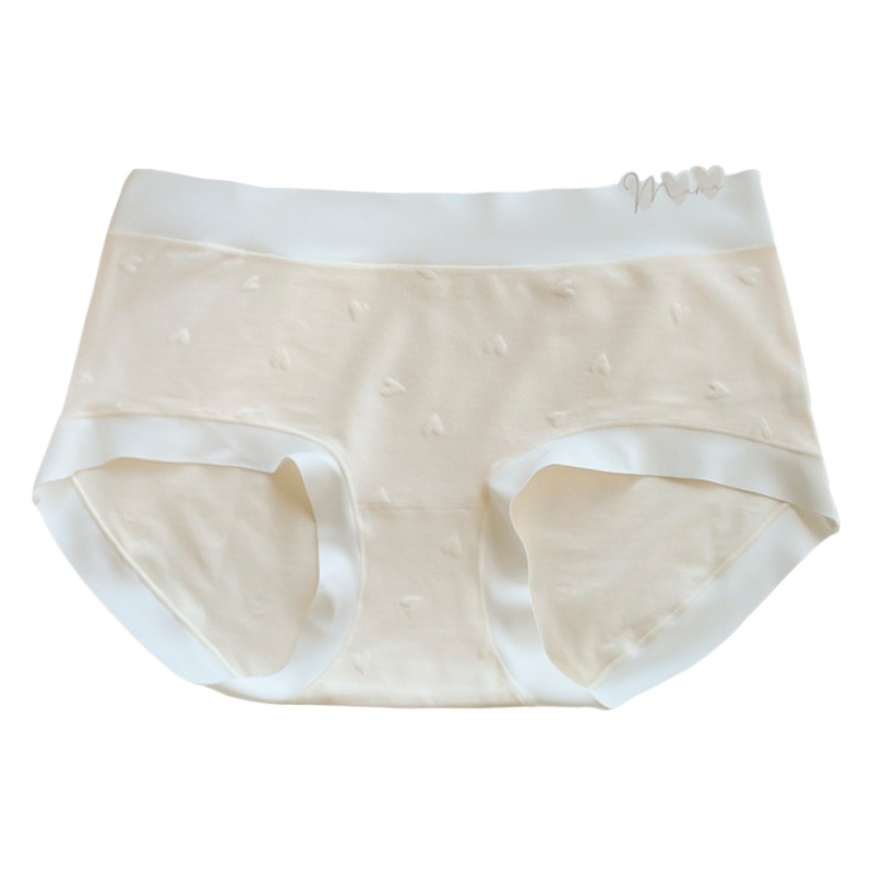 8016-1 large size ladies underwear spring and summer naked seamless love jacquard girl waist breathable stretch briefs