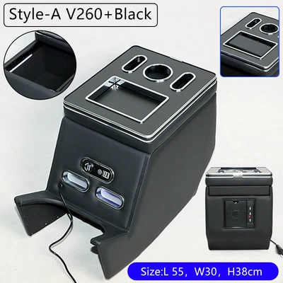 Suitable for Mercedes-Benz V-Class Vito V250 Armrest Storage Box V220D Storage Box Car Armrest Box Modification (Armrest box) - v250-ordinary-model-black