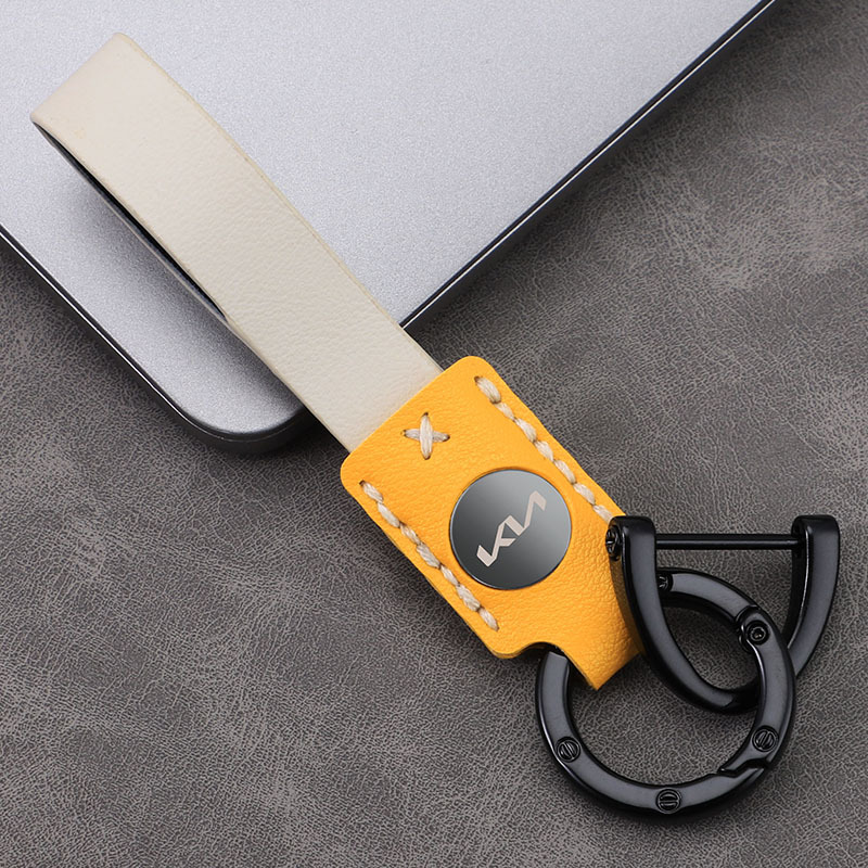 Llavero de coche láser láser cerradura de cuero de alta gama hebilla colgante de llave cuero duradero colgante de llavero de alta temperatura