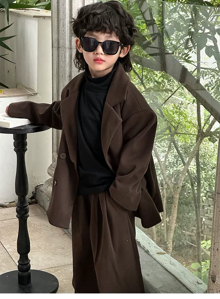 Brown set, trousers, 2 piece set