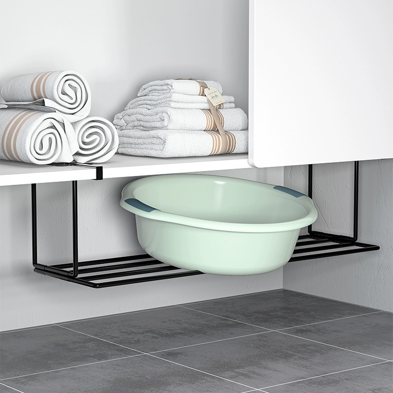 Soporte Colgante para Lavabo Plegable, Sin Perforación, de 1 Capa, para Baño