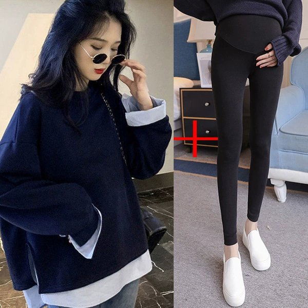 Blue black leggings