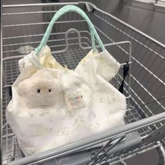薄荷曼波帆布包手提包小拎包女大容量学生旅行轻便上班通勤兔子包