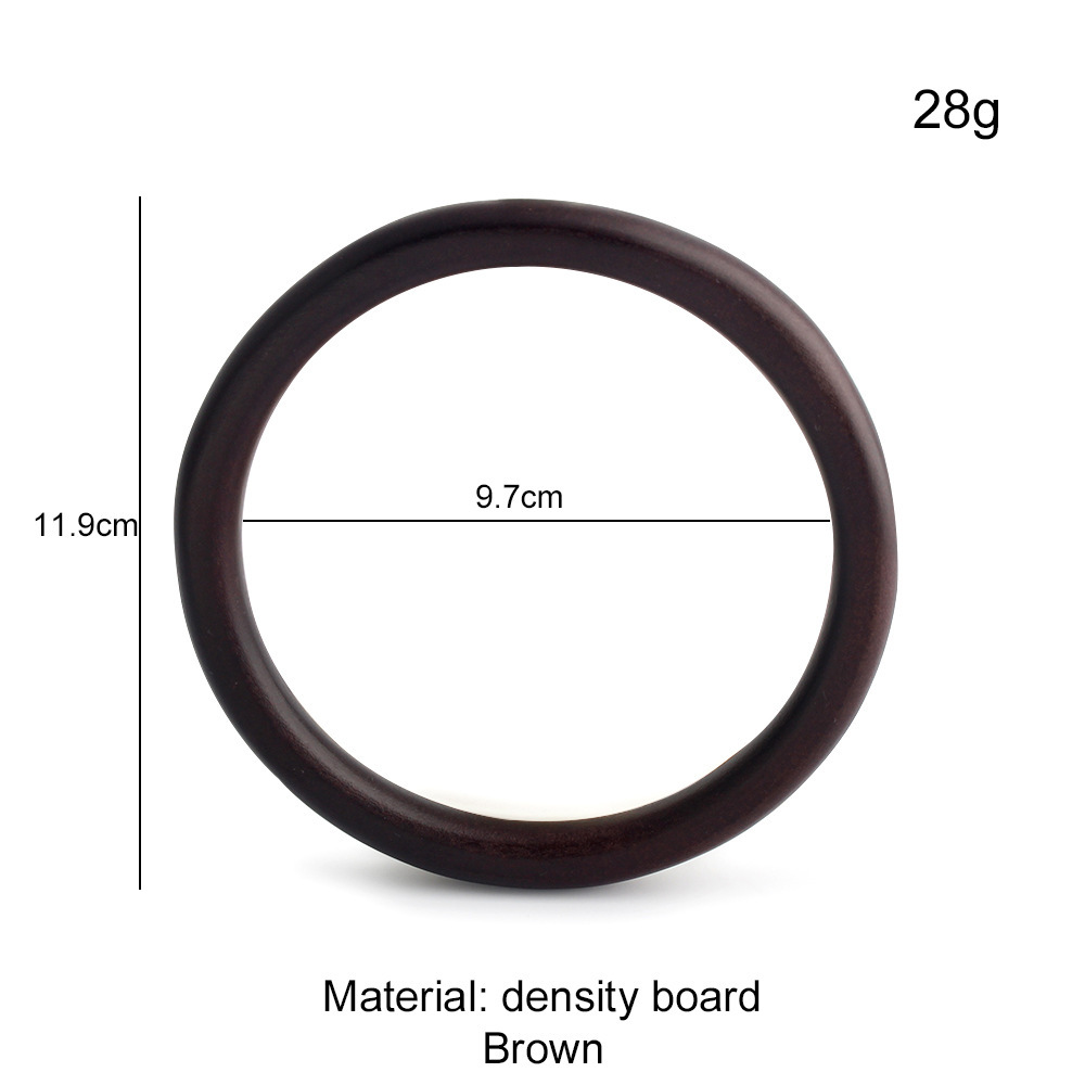 Fábrica de suministro directo de bolsas de gancho redondas de madera 14CM mangas de anillo de madera 11CM accesorios de bolsas