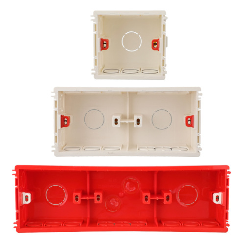 86-type switch socket universal flush-mounted double bottom box PVC junction box 50mm deep base three-way flush wiring box