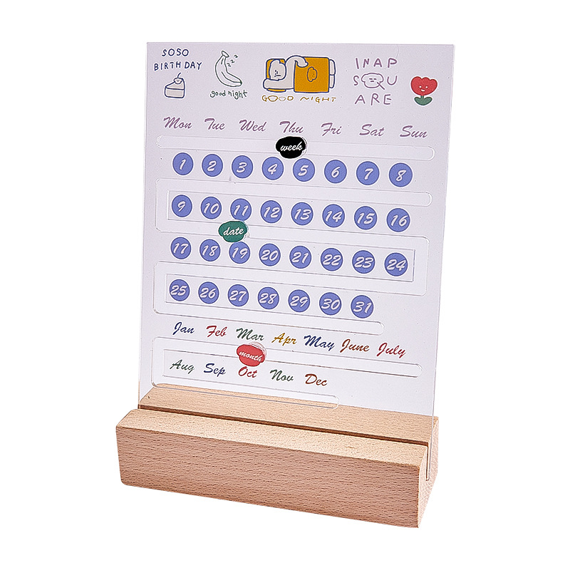 2024 Nuevo calendario ins calendario creativo personalizado decoración de escritorio de oficina de acrílico de alto aspecto