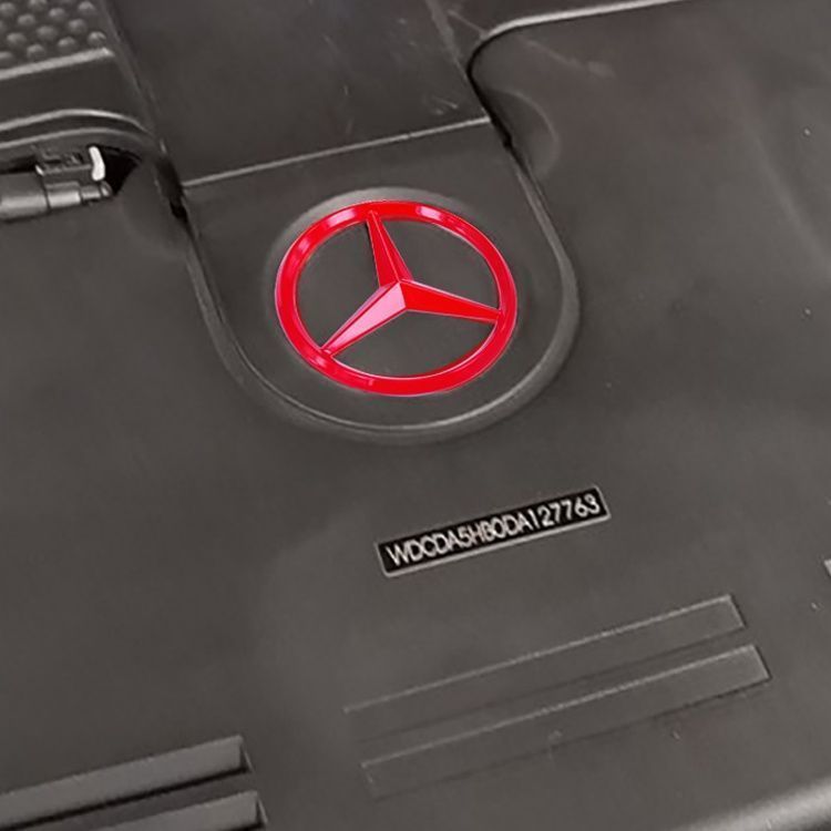Suitable for Mercedes-Benz modified engines, black three-pronged star hood sticker, C E S-class CLA GLC logo