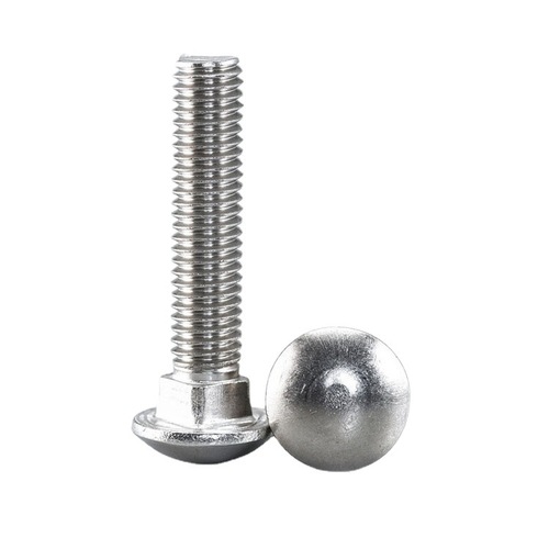 304 stainless steel small head carriage screw bolt GB12 semi-circle square neck screw shelf screw flat head M6M8M10