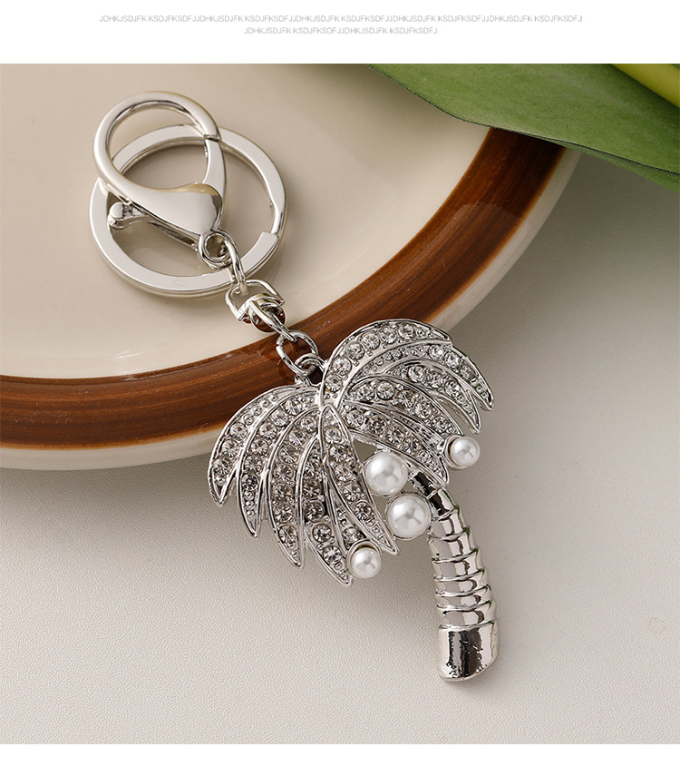 Modern Style Alloy Coconut Tree Unisex Bag Pendant Keychain display picture 4