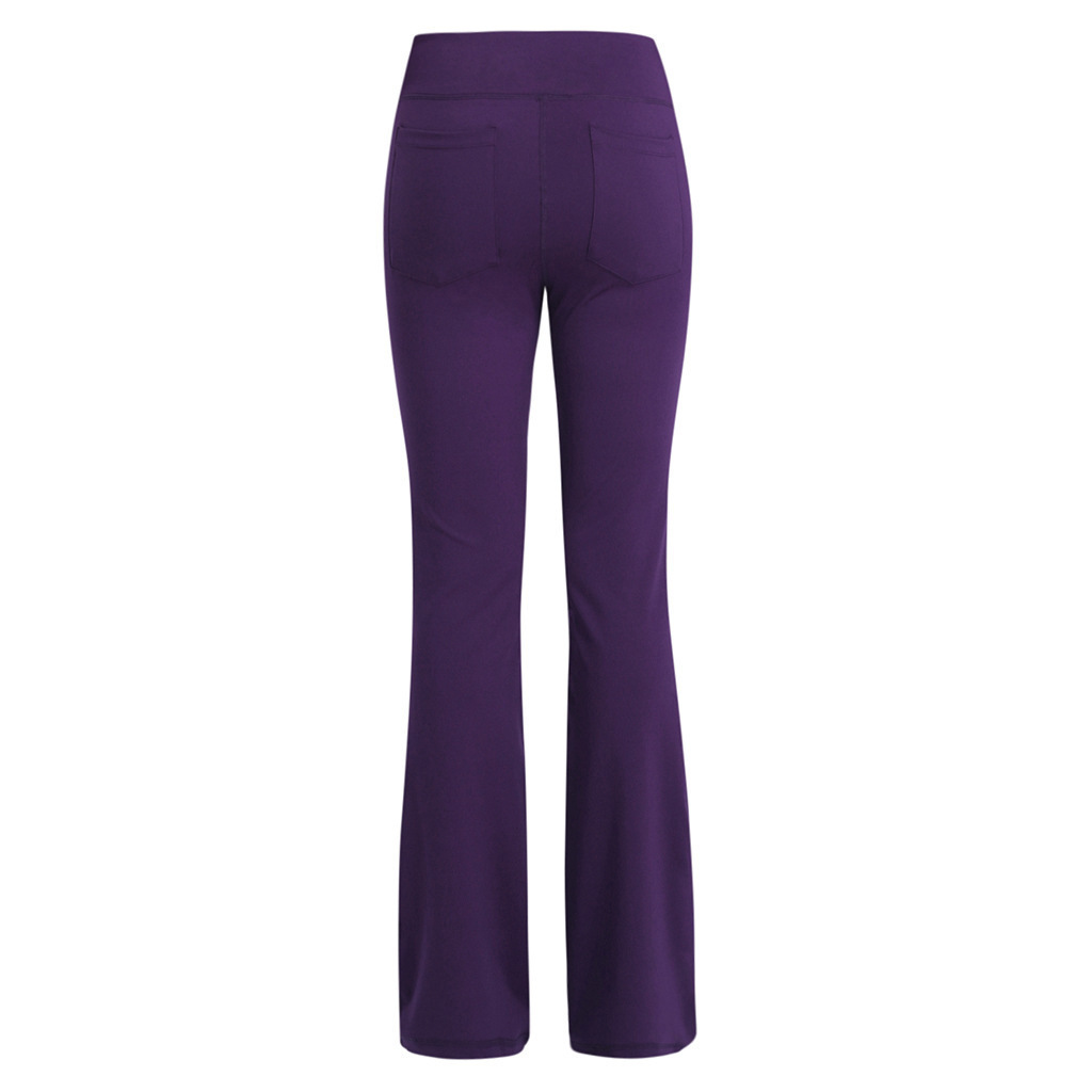 High-Waisted Flare Wide Leg Yoga Pants Plus Size Casual Spring/Summer Women's Clothing_voghion.com