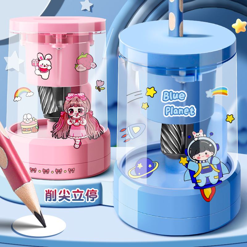 máquina de afilar lápiz automático, cuchillo de lápiz eléctrico, cuchillo de lápiz giratorio, cuchillo de lápiz automático de gran calibre especial para estudiantes de primaria