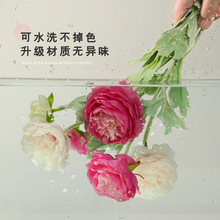 批发洋牡丹露莲仿真花假花摆设高档花瓶摆件客厅插花花束一件代发