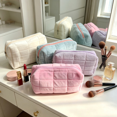 Cross-Border Plush Cosmetic Bag Storage, High-End Large-Capacity Storage Bag, Portable and High-Value Storage Bag