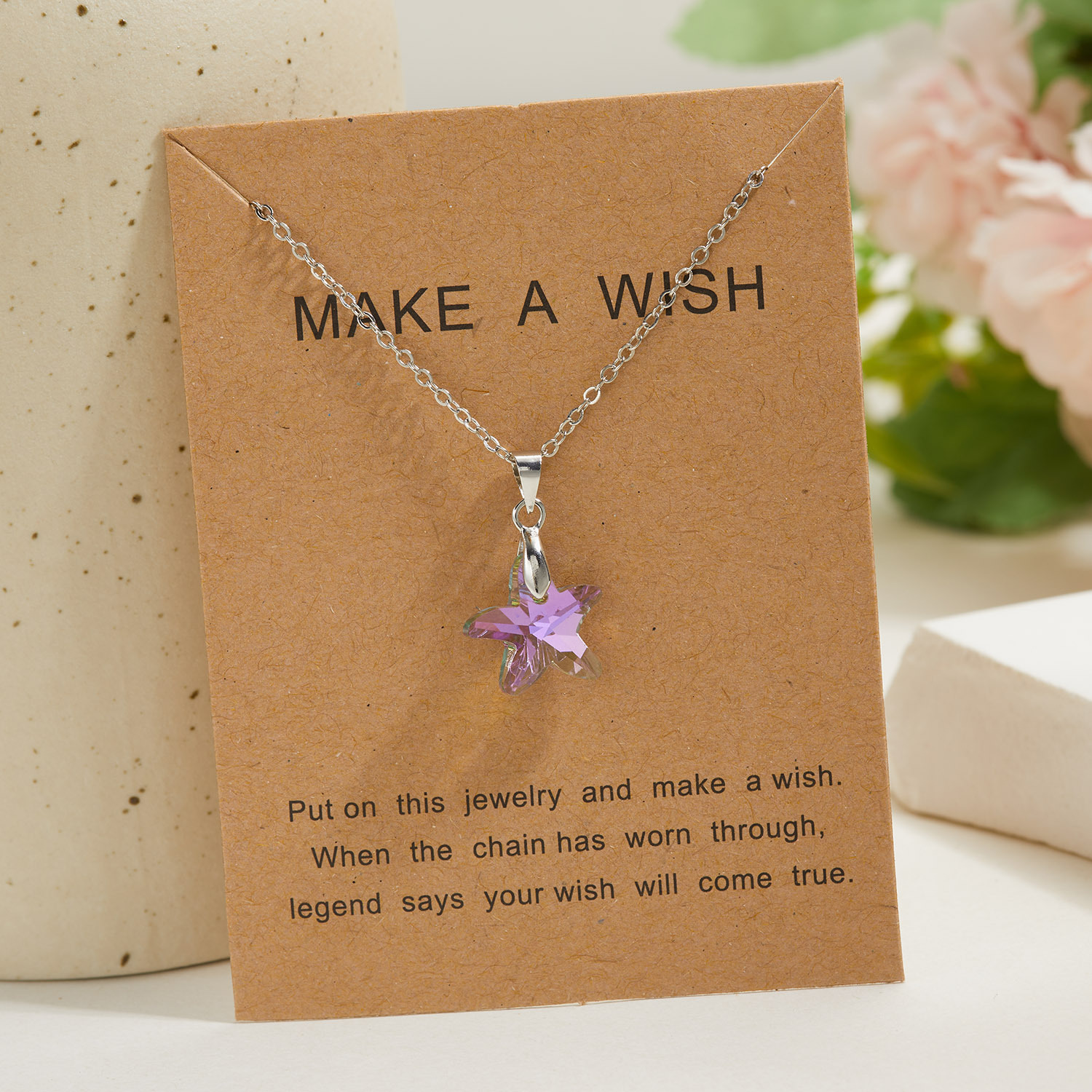 Fashion Starfish Heart Shape Alloy Plating Artificial Crystal Womenu0027S Pendant Necklace 1 Piece