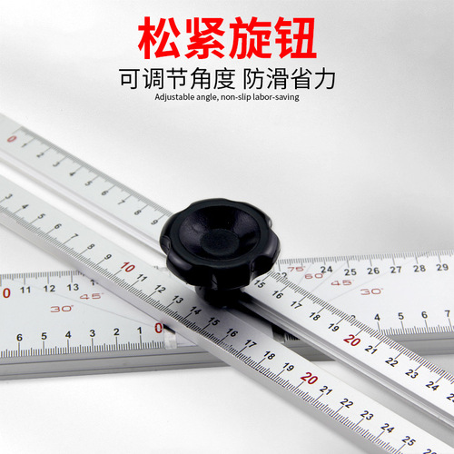 Multifunctional angle ruler 90 degree movable angle ruler Aluminum alloy woodworking marking T-shaped ruler Universal T-shaped combination ruler