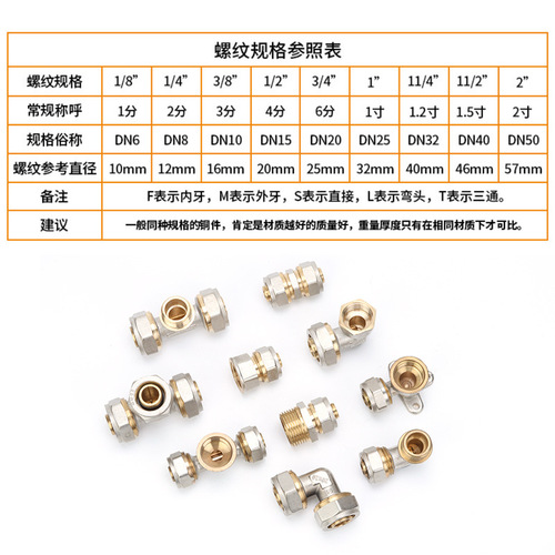 Aluminum-Plastic Pipe Direct Head Compression Fitting Full Copper Pipe Joint 4/6 Inch Swivel Connector Underfloor Heating Pipe Connector Spherical Wholesale