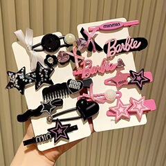 Y2kラインストーンのアルファベットの蝶結びのヘアピンの女性の高級感の前髪のサイドクリップの甘いクールなギャルのアヒルの口のクリップの頭飾り