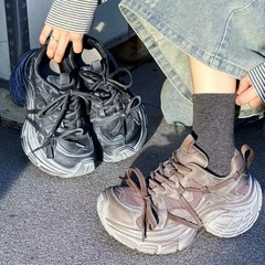 厚底轻便防滑老爹鞋女2025新秋冬款女款鞋子女爆款软底不累脚百搭